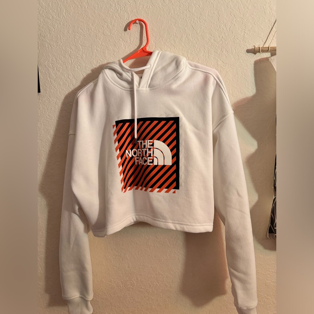The North Face Womens White Coordinates Crop Pullover Hoodie Size XL
